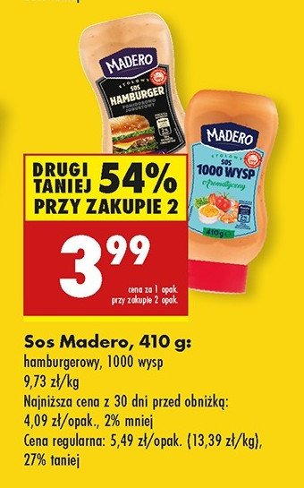 Sos hamburger pomidorowo - jogurtowy Madero promocja w Biedronka