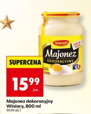 Majonez dekoracyjny 800 ml promocja w Biedronka