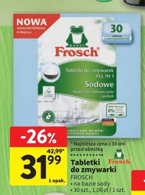Tabletki do zmywarki sodowe Frosch promocja