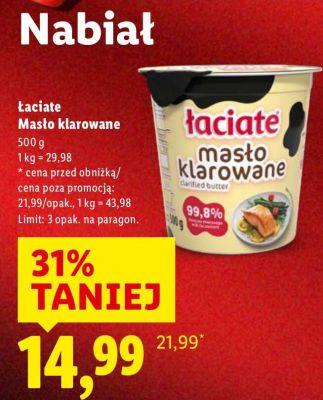 Masło klarowane Łaciate promocja w Lidl