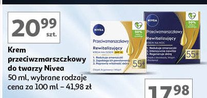 Krem rewitalizujący na noc 55+ Nivea anti-wrinkle promocja