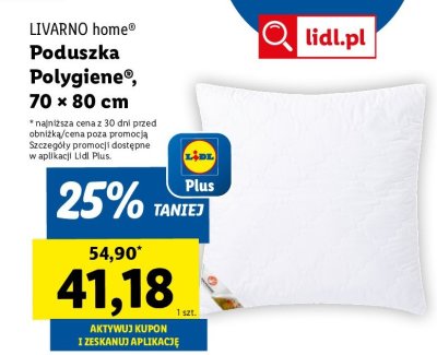 Poduszka polygiene 70 x 80 cm LIVARNO HOME promocja