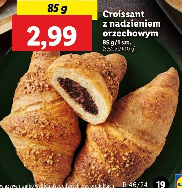 Croissant z nadzieniem orzechowym promocja