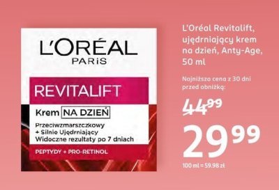 Krem na dzień L'Oréal Revitalift Anti-Age promocja w Rossmann
