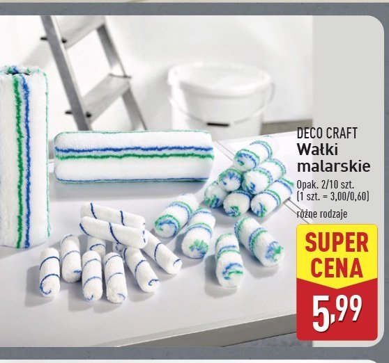 Wałki malarskie 250 mm Deco craft promocja w Aldi