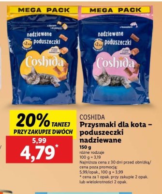 Snacki dla kota poduszeczki z łososia Coshida promocja