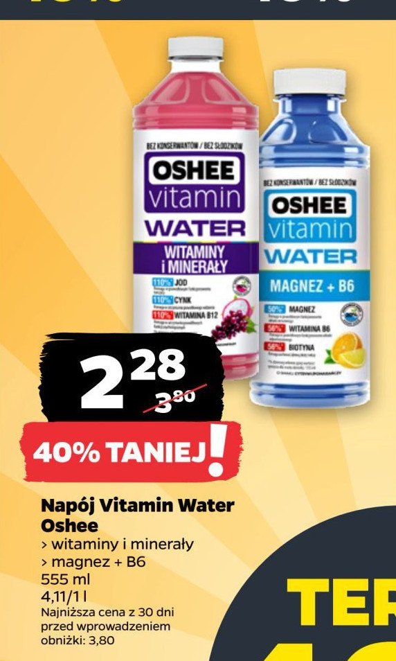 Napój witaminy i minerały OSHEE VITAMIN H2O promocja