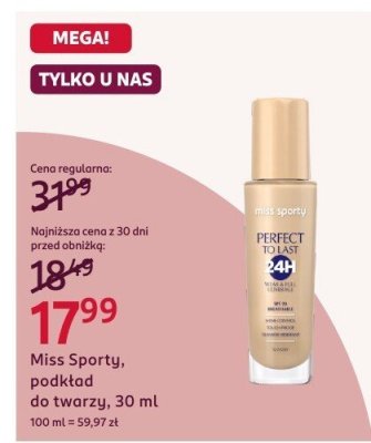 Podkład do twarzy Miss Sporty promocja w Rossmann