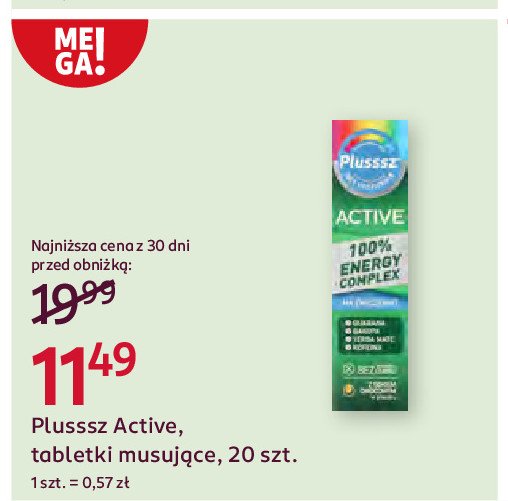 Tabletki musujące pamięć i koncentracja PLUSSSZ ACTIVE promocja w Rossmann