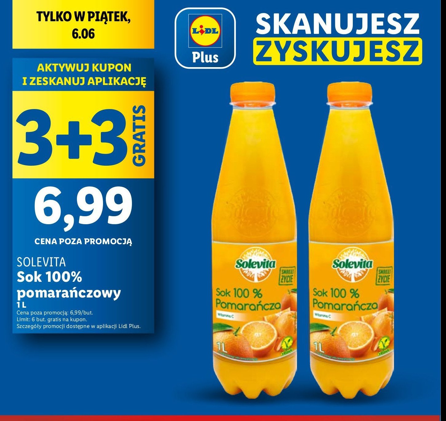 Sok pomarańczowy 100% Solevita promocja