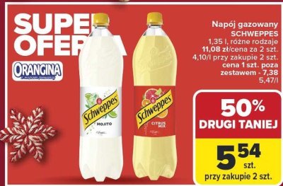 Napój gazowany SCHWEPPES 1,35 l różne rodzaje promocja w Carrefour