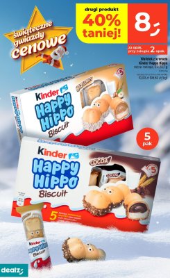 Wafelek z kremem Kinder Happy Hippo Biscuit Hazelnut promocja w Dealz