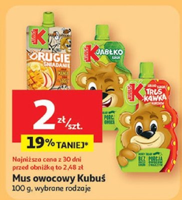 Mus owocowy Kubuś promocja w Auchan