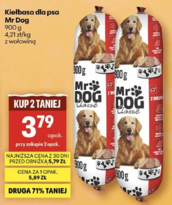 Kiełbasa dla psa Mr Dog 900 g z wołowiną promocja w Delikatesy Centrum