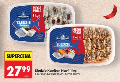 Śledzie Kapitan Navi, 1 kg: z żurawiną promocja w Biedronka