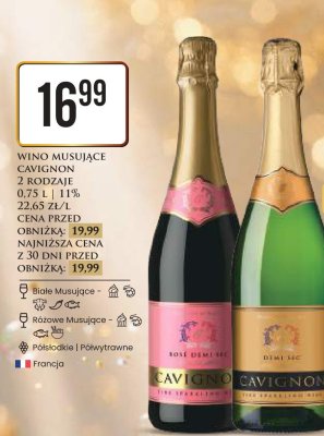 Wino musujące Cavignon 2 rodzaje promocja w Dino