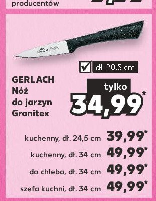 Nóż granitex szefa kuchni 34 cm Gerlach promocja