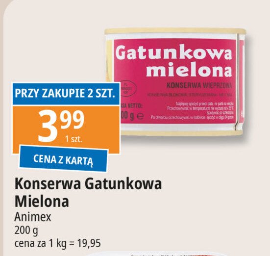 Konserwa gatunkowa mielona Mazury ełk promocja w Leclerc