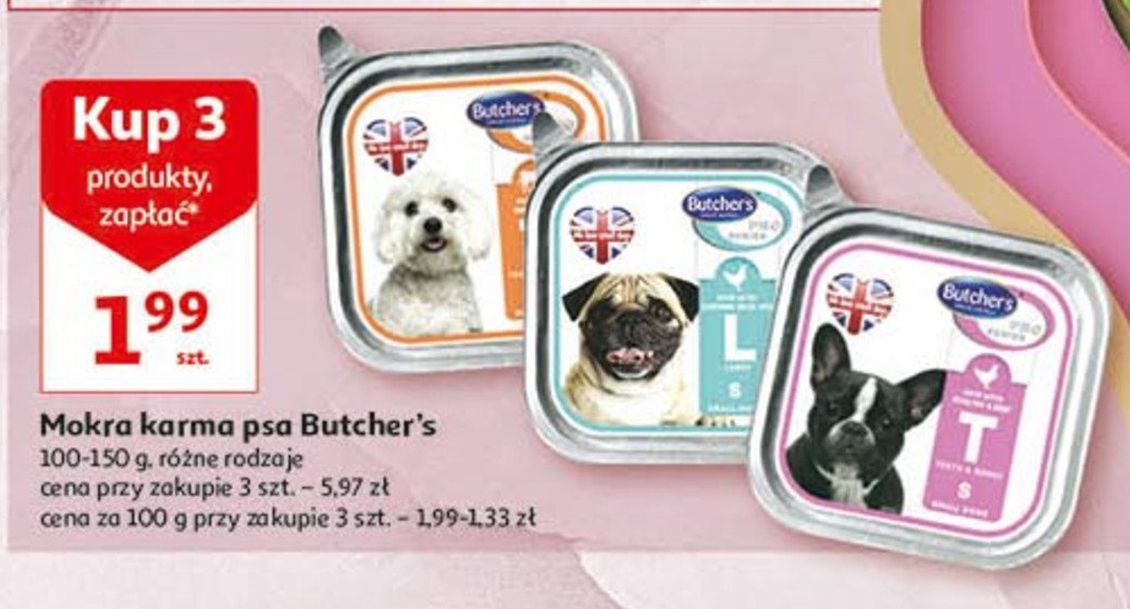 Karma dla psa z drobiem i wołowiną Butcher's pro series promocja