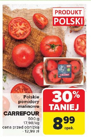 Pomidory malinowe Carrefour targ świeżości promocja