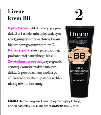 Fluid roz艣wietlaj膮cy z witamin膮 c 02 naturalny Lirene dermoprogram promocja