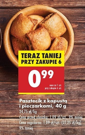 Pasztecik z kapustą i pieczarkami promocja