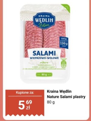 Salami Nature wieprzowo-wołowe plastry promocja w Biedronka