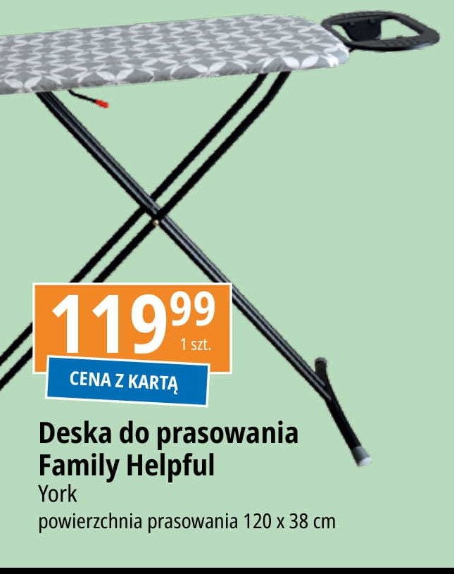 Deska do prasowania family helpful 120 x 38 cm York promocja w Leclerc