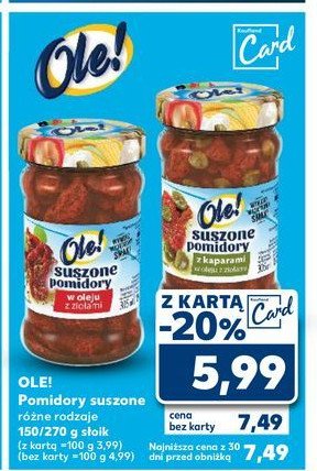 Pomidory suszone z kaparami Ole! promocja