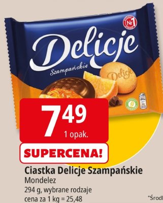 Ciastka Delicje Szampańskie Mondelez promocja w Leclerc