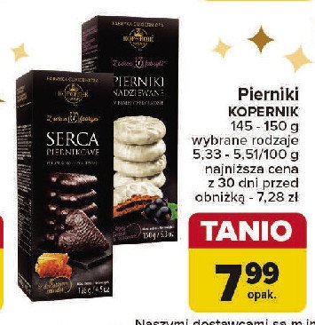 Serca piernikowe w deserowej czekoladzie Kopernik promocja w Carrefour