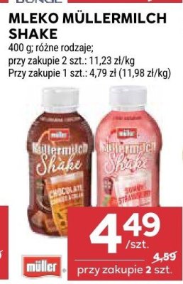 Mleko Müllermilch Shake promocja w Stokrotka