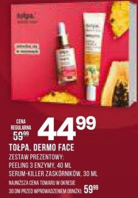 Zestaw prezentowy Tolpa Dermo Face peptydowe serum-killer zaskórników 30 ml promocja w Drogerie Natura