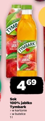 Sok 100% jabłko Tymbark w kartonie promocja w Netto
