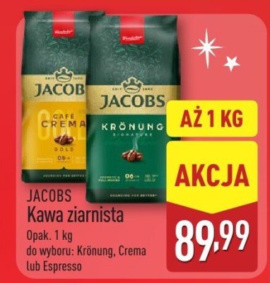 Kawa ziarnista Kronung 1 kg promocja w Aldi