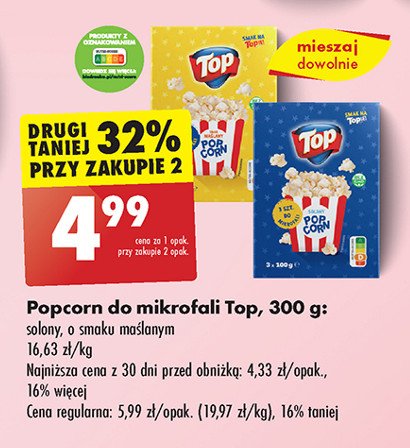 Popcorn maślany Top popcorn Top (biedronka) promocja