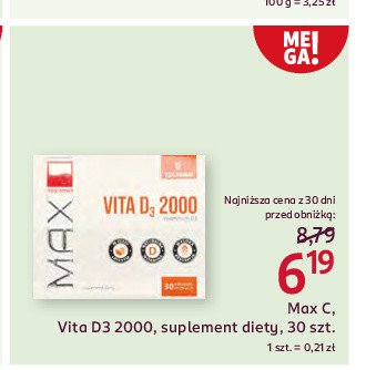 Kapsułki z witaminą d3 MAX VITA D3 2000 promocja w Rossmann