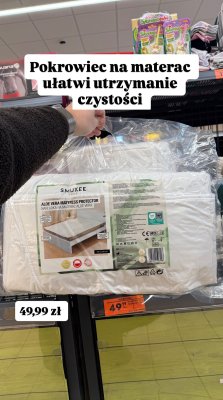 Pokrowiec na materac Aloe Vera Mattress Protector 160x200cm promocja w Biedronka