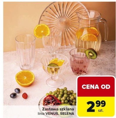 Zastawa szklana linia VENUS, SELENA Carrefour promocja w Carrefour