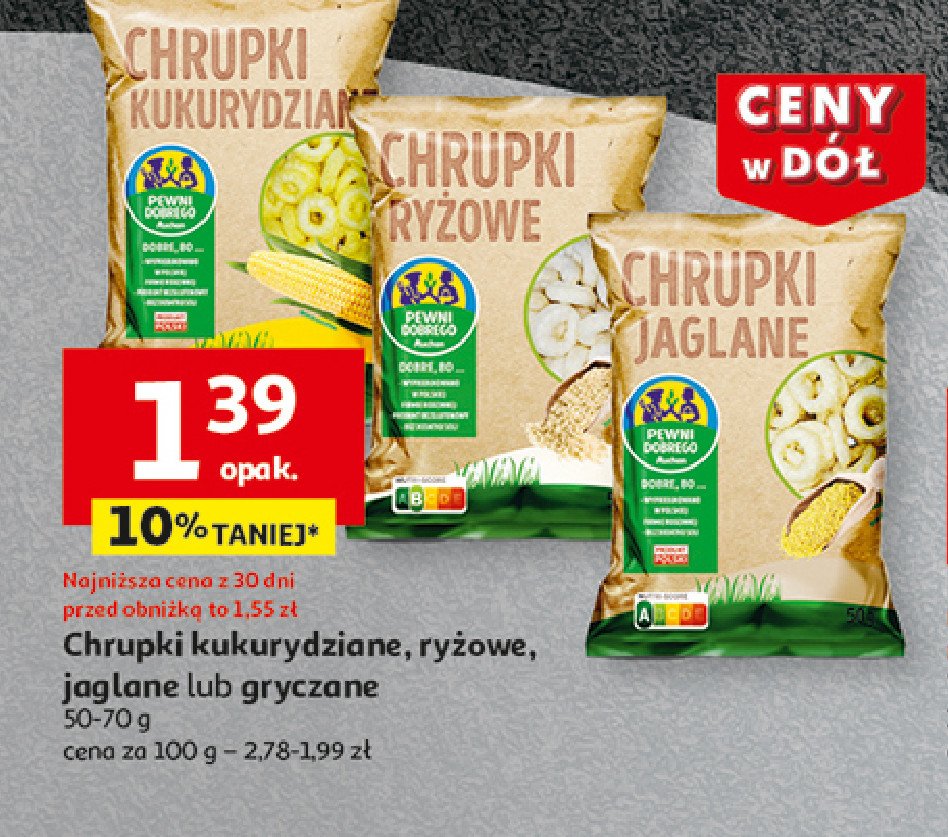 Chrupki jaglane Auchan pewni dobrego promocja w Auchan