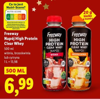 Napój High Protein Clear Whey brzoskwinia promocja w Lidl