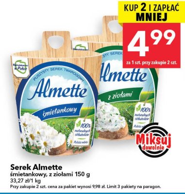 Serek Almette śmietankowy 150 g promocja w LEWIATAN