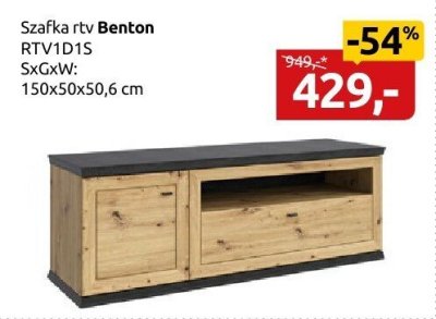 Szafka rtv Benton RTV1D1S promocja w Black Red White