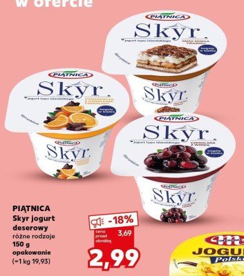 Jogurt Piątnica Skyr deserowy różne rodzaje promocja w Kaufland