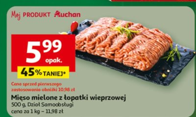 Mięso mielone z łopatki wieprzowej 500 g, Dział Samoobsługi promocja w Auchan