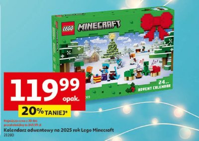 Kalendarz adwentowy na 2025 rok Lego Minecraft 21280 promocja w Auchan