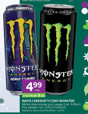 Napój energetyczny Monster różne rodzaje promocja w Stokrotka