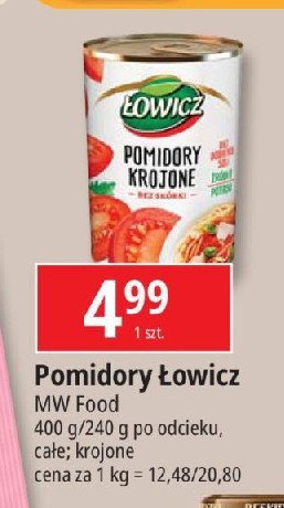 Pomidory całe bez skórki Łowicz promocja