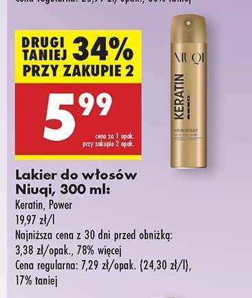 Lakier do włosów keratin promocja w Biedronka