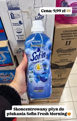 Skoncentrowany płyn do płukania Sofin Fresh Morning promocja w Intermarche